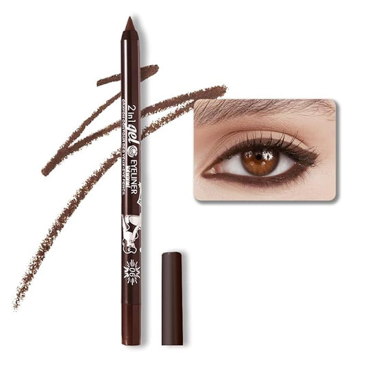 Kaely Dark Brown Waterline Pencil Eyeliner, Sharpenable Multi-Use Gel Eyeliner Pencil, Eye Liner Waterproof Smudge proof, Smooth Eye Makeup Liners, delineador de ojos contra el agua, 06