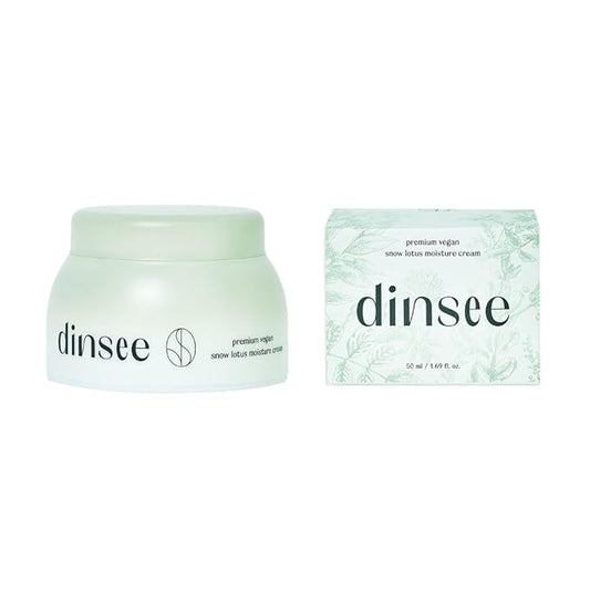 DINSEE Premium Vegan Snow Lotus Moisturizer - Lightweight Plumping Facial Cream with Hyaluronic Acid, Strengthen Skin's Moisture Barrier, Vegan Skincare, Anti-Aging Cream, 50ml / 1.69 fl oz
