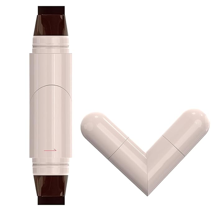 2pcs Gel Eyeliner Pencil Set, New Foldable Eye Liner Stamp for Perfect Wings, Smudge Proof & Waterpoof Liners Tool Pen (Brown)