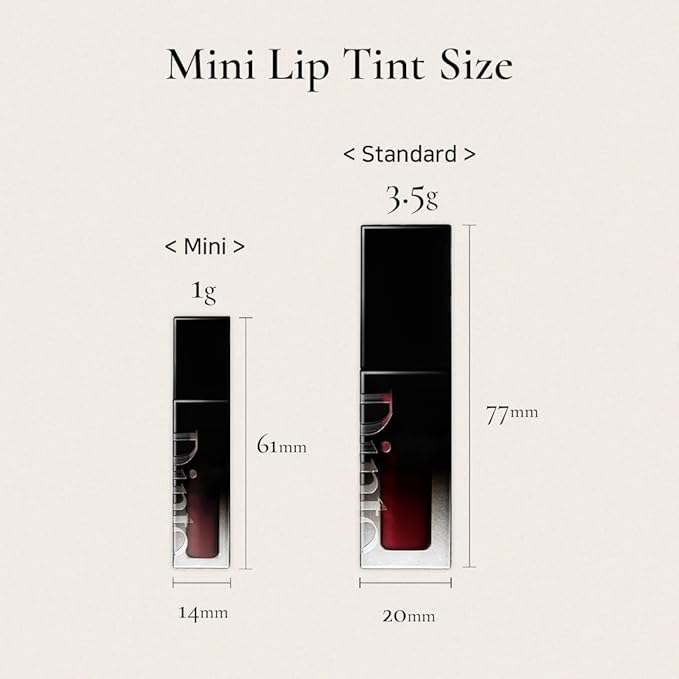 DINTO Blur-Glowy MINI Lip Tint (259 Deus) - Glossy Finish, Hydrating, Long Lasting, Lightweight Texture, Non-Sticky, Vegan & Cruelty-Free, Korean makeup (11 colors)