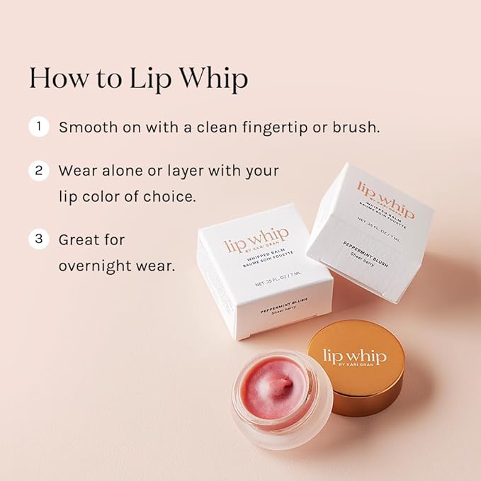 Kari Gran Lip Whip | Moisturizing Lip Balm with Organic Oils | Glossy Sheen + Peppermint | Rich Buttery Texture, Hydrates & Protects | Non-GMO, Organic Ingredients, Made in USA (Tinted Peppermint)