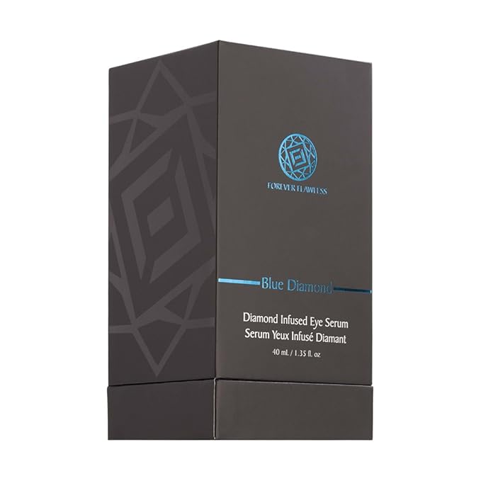 Forever Flawless Diamond Infused Eye Serum. Blue Diamond Eye Serum Formulated to Diminish Puffiness, Bags, Dark Circles, Wrinkles, and Fine-Lines around the Eyes.