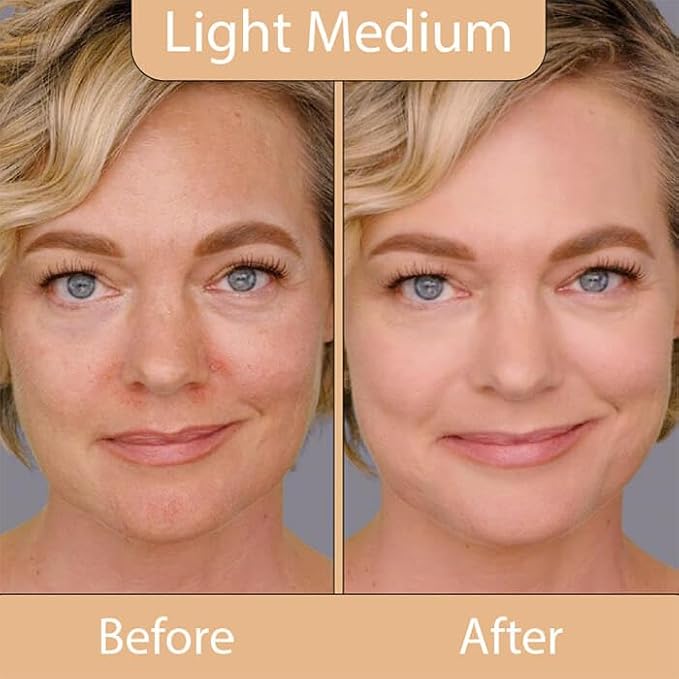 LUMINESS Airbrush Spray Silk Foundation Starter Kit - Light Medium - Foundation, Primer & Dual-Sided Angled Buffing Brush - Medium, Buildable Coverage, Anti-Aging Formula Hydrates & Moisturizes