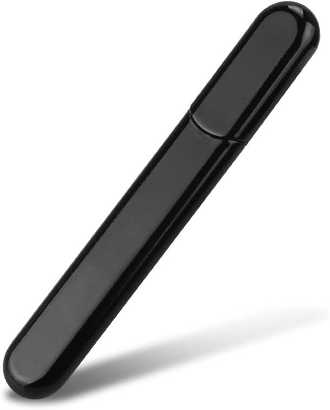 Premium Glass Nail File with Case, Crystal Diamond Salon Best Beauty Nail Buffer for Natural and Acrylic Nails Christmas Gift for Woman and Man,Black