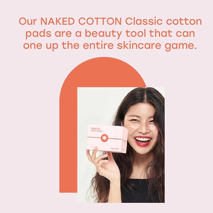 White Rabbit – Naked Cotton Classic – Premium 100% Cotton Pads for Toner Use, Makeup Remover, and Masks | Unbleached, Lint-Free, Extra Soft | Korean Skin Care Product (500 Count)