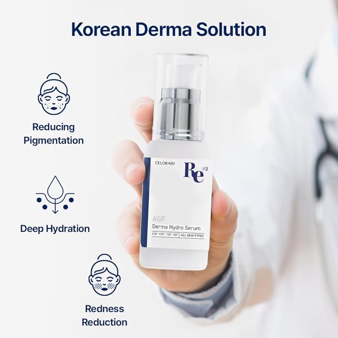 CELORABY Anti-Aging Bundle – 5-in-1 Glass Skin Device + 4GF Serum for Fine Lines, Firmness, Enhanced Absorption, Korean Skincare at Home