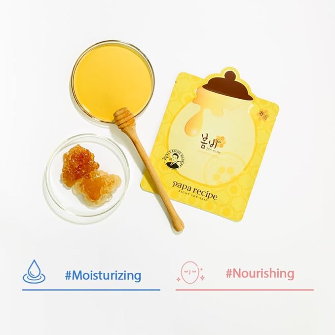 Papa Recipe Bombee Honey Mask Pack 25g * 10 sheets - Sheet Mask, Facial Skin Care, Korean Skin Care, K-Beauty, Ampoule Solidified, For radiant skin (Honey(1 sheet))