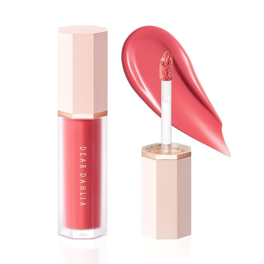 DEARDAHLIA Petal Drop Blush (Wavy) - Vegan Weightless Liquid Blush with Long-lasting Pigment, Buildable and Skincare-Infused Fomula. Natural Flush, and Dewy Finish. Korean Makeup for Cheeks. 0.14 oz