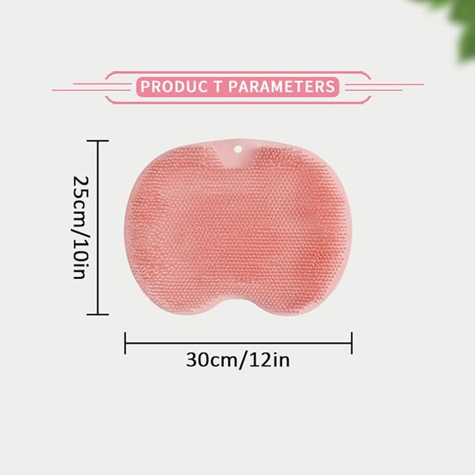 Silicone Shower Foot Scrubber Mat, 2025 New Shower Foot Back Scrubber Massage Pad Back Cleaning Pad, Upgrade Shower Foot Scrubber Mat with Non-Slip Suction Cups Back Bath (Orange)