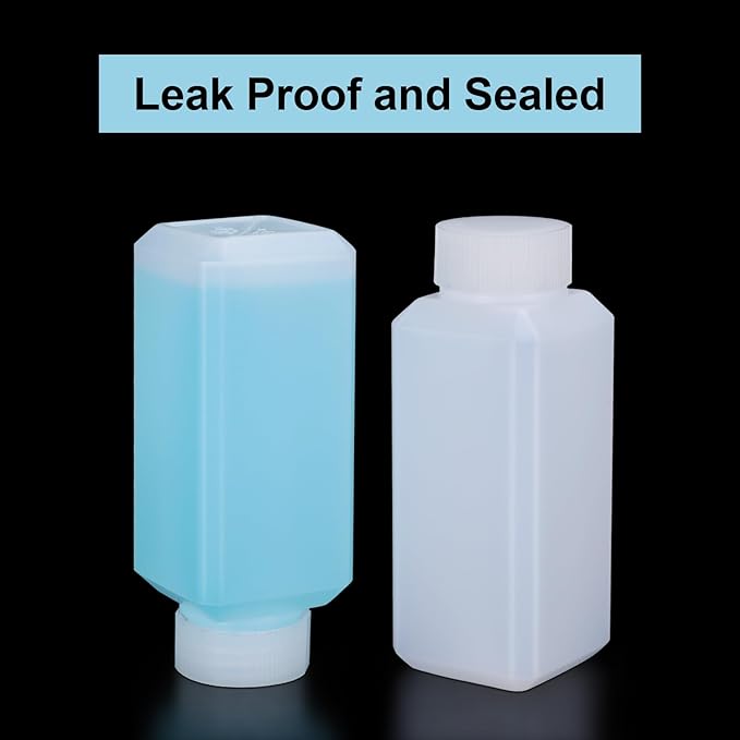 4oz/120ml Leak Proof Plastic Bottles with Caps for Liquids Sample, Reusable Small Bottles Containers for Travel, Camping and Hiking (Translucent, 10 Pcs)