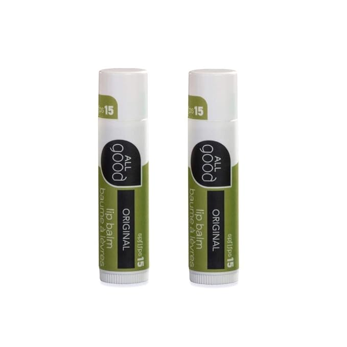 All Good SPF 15 Lip Balm for Soft Smooth Lips - Calendula, Lavender, Olive Oil, Beeswax, Vitamin E | Zinc Oxide Sun Protection (Original)(2-Pack)