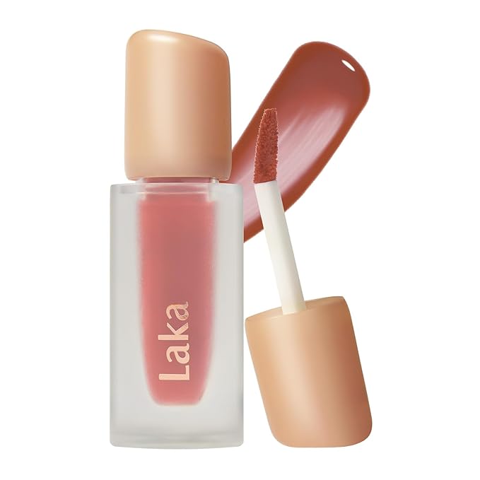 Laka Fruity Glam Tint, 4.5g/0.15oz, Glowing Lip Stain with Wide Color Spectrum, Hydrating & Lightweight Texture, Buildable Color, Non-Sticky, Vegan, K-Beauty (#140 Scoop)