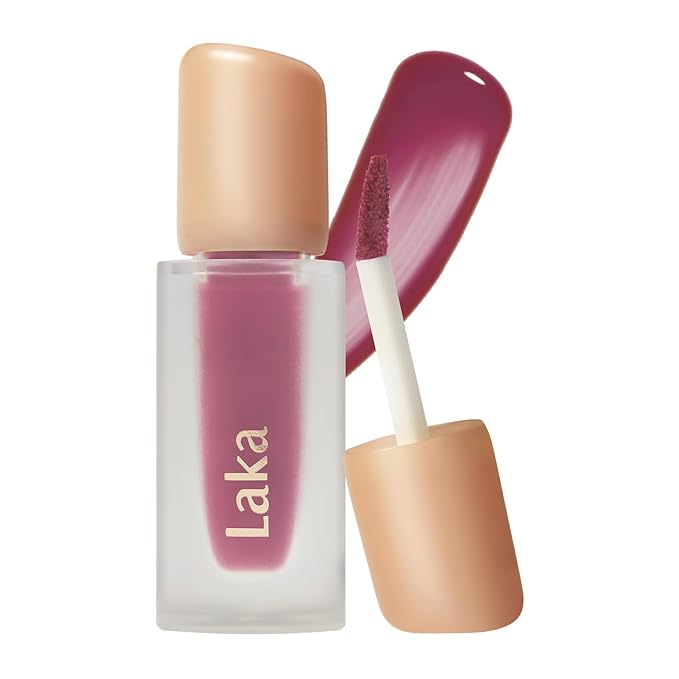 Laka Fruity Glam Tint, 4.5g/0.15oz, Glowing Lip Stain with Wide Color Spectrum, Hydrating & Lightweight Texture, Buildable Color, Non-Sticky, Vegan, K-Beauty (#159 Razz)