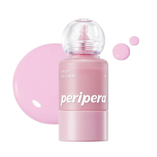 PERIPERA SYRUPY TOK CHEEK, Liquid Blush, Dewy Finish and Hydrates All day, Soft Velvet Texture Face Cheek Tint (10 PALE LAVENDER, One Size)