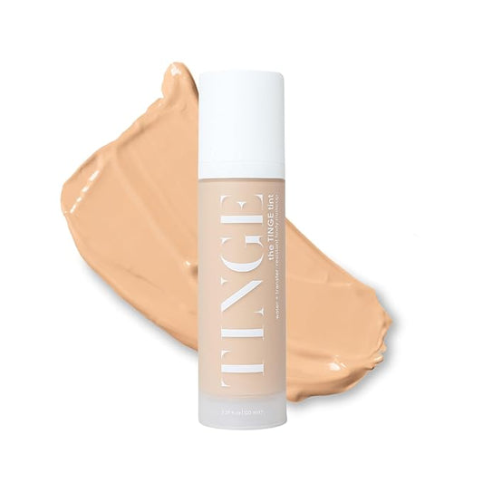 Tinge Tint Body Makeup, Up to 48 Hours, Medium Coverage Cream With Amino Acids, Hyaluronic Acid & Lysine, Semi Matte Finish, Water & Transfer Resistant, 3.38 Fl Oz Tube - Medium Warm
