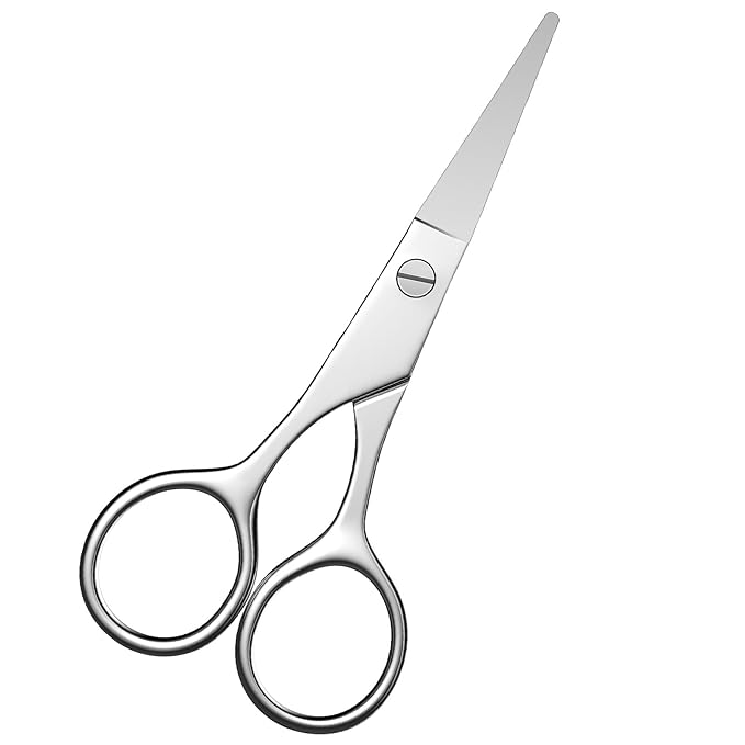 Precision Nose & Eyebrow Hair Scissors - Small, Professional Grooming Tool for Eyebrows, Nose Hair, Beard, Eyelashes, & Ear Hair - Ideal Gifts for Men & Women. (Small scissors - Round Head)