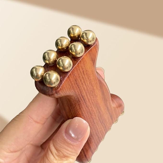 Sandalwood Facial Meridian Brush Facial Lifting Device Tool Wrinkle & Anti-Aging Face Massager & Jawline Shaper for Skincare Routine Facial Massage & Skin Care Gift Gua Sha Tool