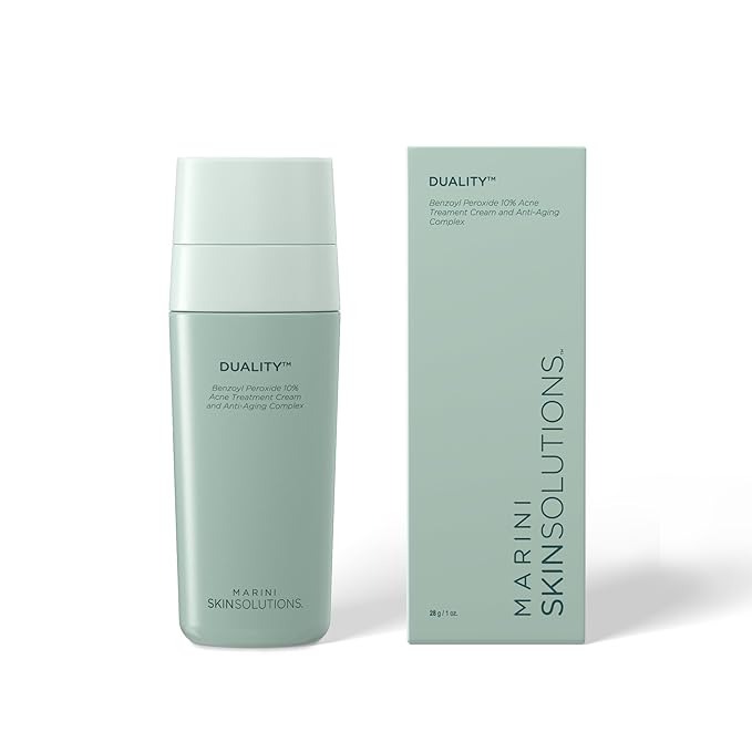 Marini SkinSolutions Duality - Benzoyl Peroxide 10% Acne Treatment Cream & Anti-Aging Retinol - Reduce the Appearance of Acne, Blemishes, Fine Lines, Wrinkles - Cruelty Free - Made in the USA - 1 oz