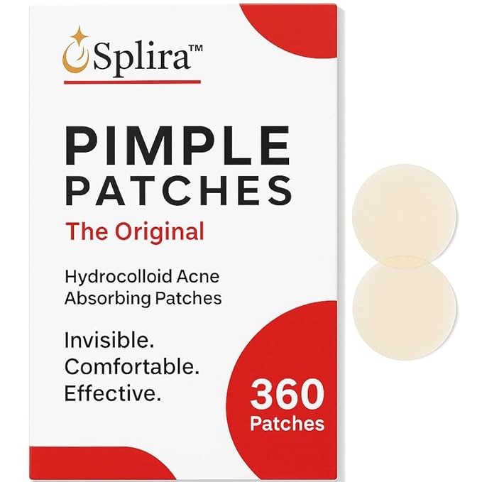 Splira™ Pimple Patches for Acne, Hydrocolloid Zit Stickers for Face, Invisible Blemish Spot Treatment, Overnight Acne Healing Hydrocolloid Patches, 360 Count