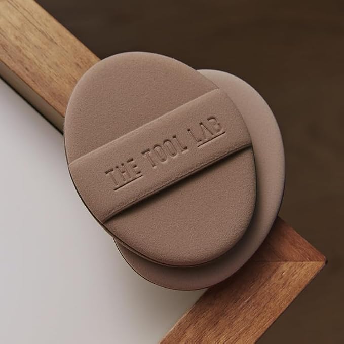 THE TOOL LAB Long-lasting Tension Puff (Glow type, Oval) - Korean Olive Young Makeup Puff Sponge for Liquid Foundation Cushion Shading Blusher, 100% Pure Rubycell for Moisterizing Fitting - 2.6 inch