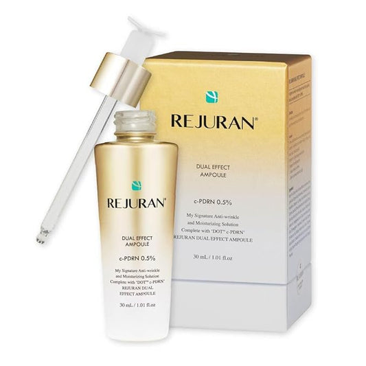 REJURAN® Dual Effect Ampoule, DOT DUAL c-PDRN® - Salmon DNA Face Serum for Deep Rejuvenation, Wrinkle Care, Firming, Skin Elasticity with Visible Anti-Aging Results. Korean Skincare (1.01 fl oz)