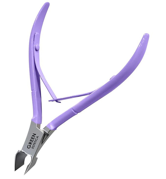 Professional Cuticle Trimmer Nail Cuticle Cutter Stainless Steel Cuticle Nippers with Sharp Blades of Cuticle Clippers Manicure Tools with Double Spring for Nail Care Pedicure Nail Tools (Purple)
