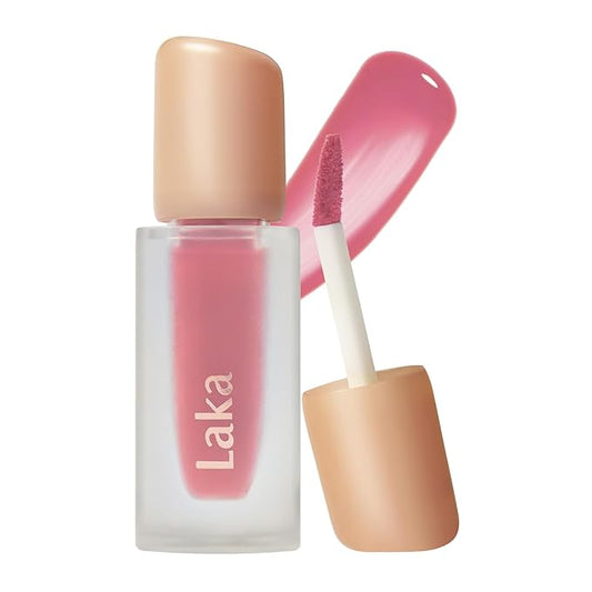 Laka Fruity Glam Tint, 4.5g/0.15oz, Glowing Lip Stain with Wide Color Spectrum, Hydrating & Lightweight Texture, Buildable Color, Non-Sticky, Vegan, K-Beauty (#134 Peaches)
