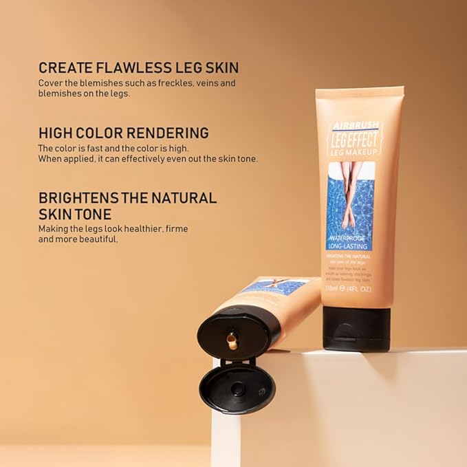 2Pcs Leg Effect Waterproof Makeup, Long-Lasting, Natural Leg Coverage, Body Foundation to Cover Vein, Tattoo and Flaw (02#Medium, 2Pcs)