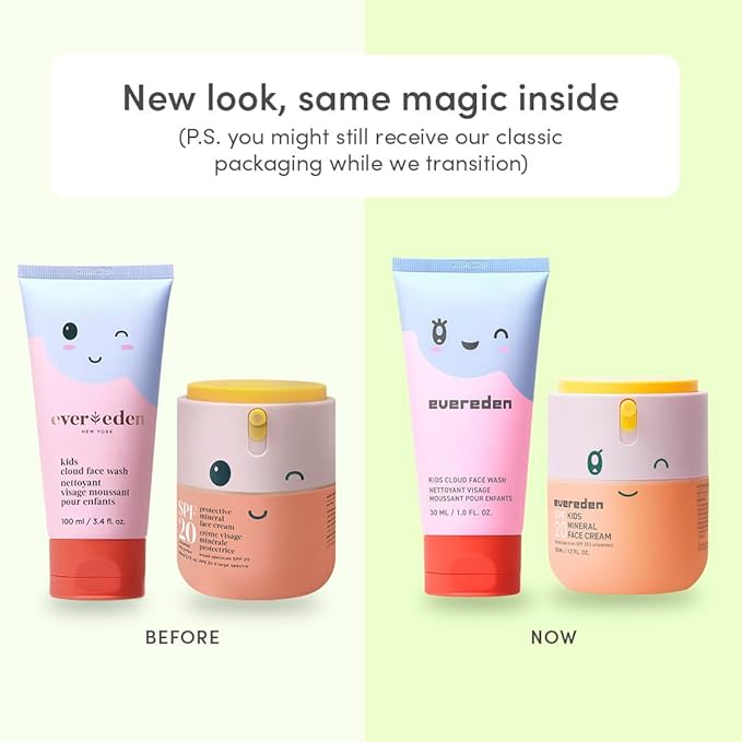 Kids Healthy Morning Duo: Clean & Vegan Skin Care for Kids Bundle | Skin Care Cloud Face Wash + SPF 20 Mineral Face Cream | Non-Toxic | Non-Comedogenic | Fun | Easy-to-Use Skincare