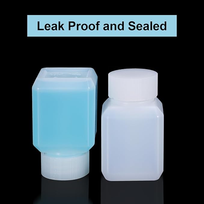 1.4oz/40ml Leak Proof Plastic Bottles with Caps for Liquids Sample, Reusable Small Bottles Containers for Travel, Camping and Hiking (Translucent, 10 Pcs)