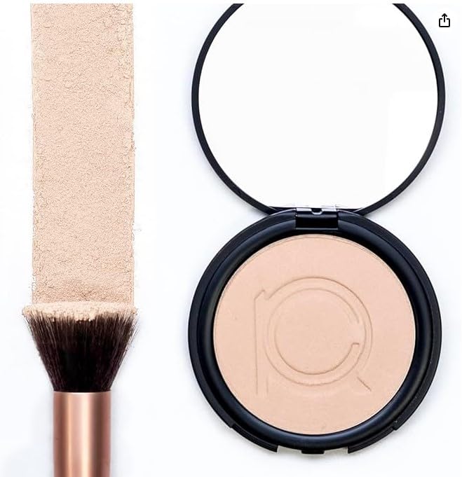 ioly's Beauty pressed powder foundation Compact with powder puff 0.49 OZ Makup fit me powder foundation Makeup full coverage foundation texture powder for men and woman