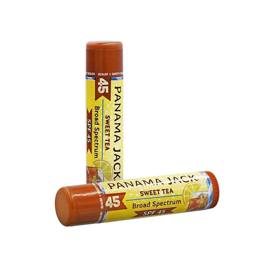 Panama Jack Sunscreen Lip Balm - SPF 45, Broad Spectrum UVA-UVB Sunscreen Protection, Prevents & Soothes Dry, Chapped Lips, Sweet Tea, 2-pack