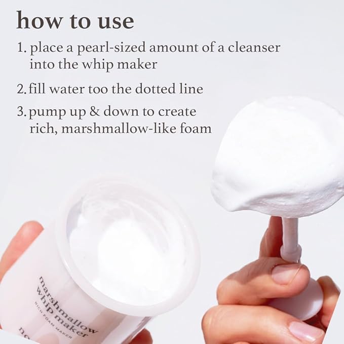 NOONI Cleansing Bubble Foam Maker - Marshmallow Whip Maker | Gentle Deep Cleanser For Skincare, Rich Foam Maker For Face Wash, Gift, Remove Impurities, for All Skin Types