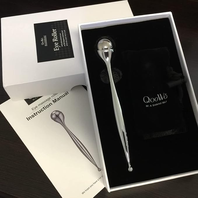 Eye Roller, Facial Roller Massager - Reduces Puffiness, Dark Circles, Cooling Therapy for Tired Eyes (with Applicator)