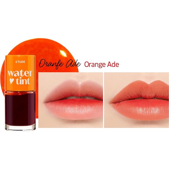 ETUDE Dear Darling Water Tint - Orange Ade (9g) | Vivid Color Lip Stain with Moisturizing Weightless & Non-sticky Finish Lip Stain | Smudge-proof Lip Tint | Korean Makeup, Kbeauty