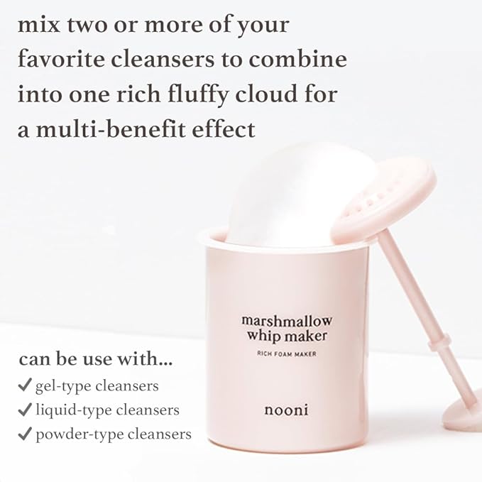 NOONI Cleansing Bubble Foam Maker - Marshmallow Whip Maker | Gentle Deep Cleanser For Skincare, Rich Foam Maker For Face Wash, Gift, Remove Impurities, for All Skin Types