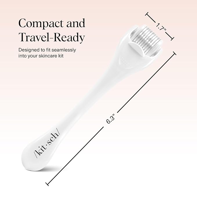 Kitsch Derma Roller – Skin Care Tool & Face Roller for Boosting Absorption of Serums & Oils - Beard Derma Roller for Men - Easy-to-Use Beauty Roller for Skin, Beard & Hair Growth