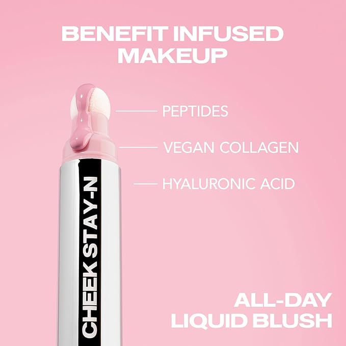 Sacheu Cheek STAY-N Liquid Blush for Cheeks — High Pigment, Buildable, Lightweight Cream Blush for Dewy & Radiant Flushed Cheeks — Long-lasting & Cruelty Free, I'm Cute