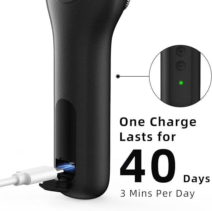 Facial Cleansing Brush Portable Waterproof Rechargeable Face Wash Brush, Electric Deep Cleaning for Men & Women (Black)