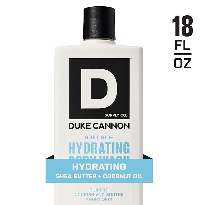 Duke Cannon Hydrating Body Wash - 18oz, Moisturizing Formula for Dry Skin, Refreshing Clean, Tough Yet Gentle, for Men, Soft Side Scent