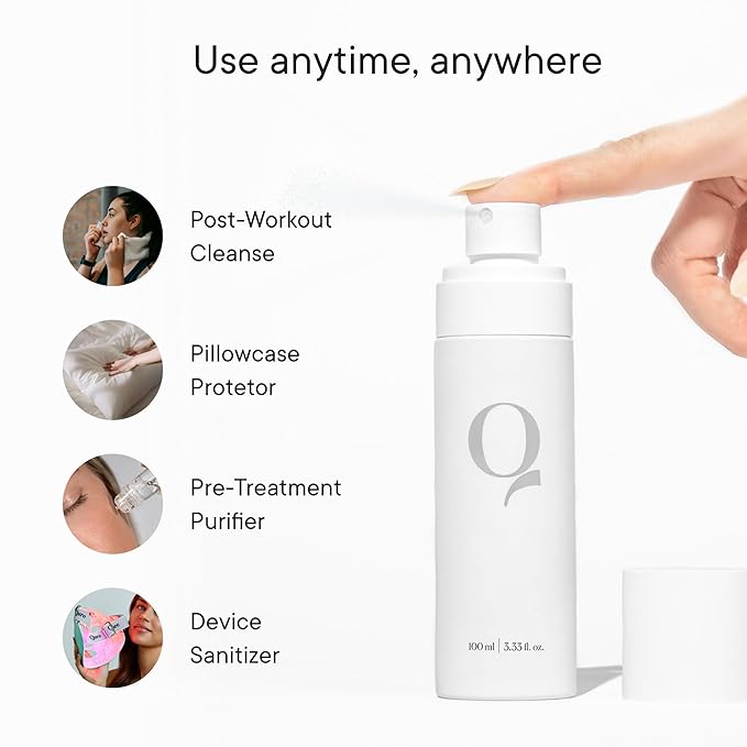 Qure Dermal Mist Hypochlorous Acid Spray for Face, Skin and Body, HOCl Facial Hydrating Spray, Calm irritation, Reduce redness, Purify skin, Support barrier repair (3.33 fl oz + 0.5 fl oz Travel Duo)