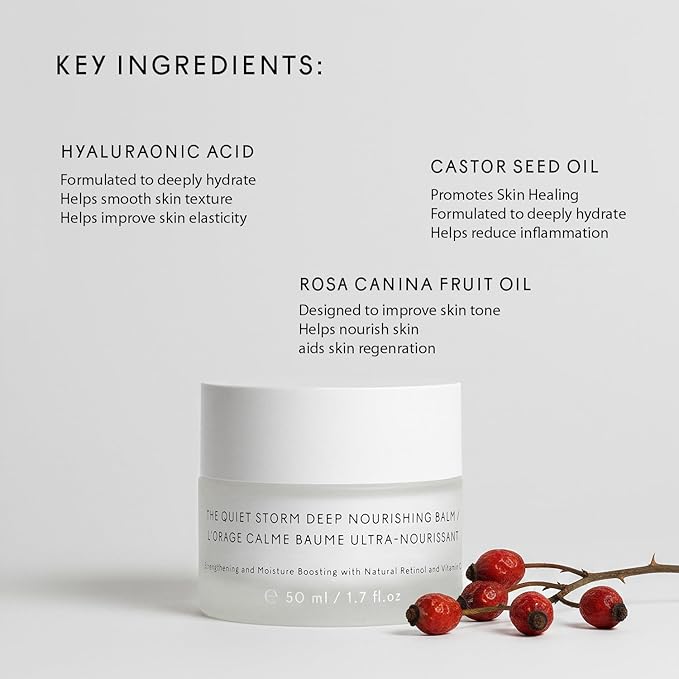 The Untamed The Quiet Storm Deep Nourishing Balm 1.7 fl oz – Hydrating Face Cream with Borage Oil & Hyaluronic Acid – Helps Support Skin Elasticity & Moisture for Dry, Mature, or Sensitive Skin