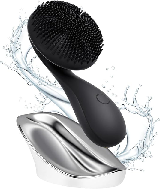 2 in 1 Facial Cleansing Brush, Rotating Magnetic Beads & Massage Cleaning Electric Face Scrubber, Waterproof and Rechargeable Exfoliating Face Scrubber Brush