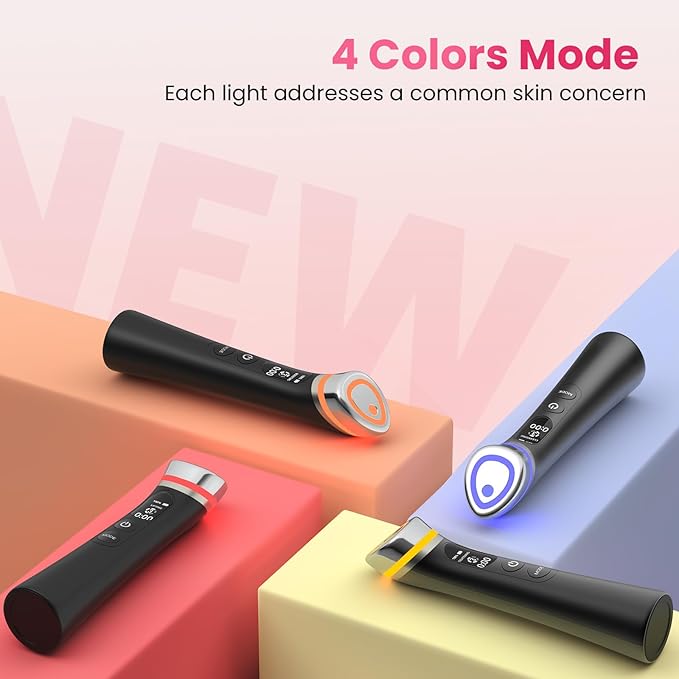 Face Lift Device – 8 in 1 Skin Tightening and Lifting, LED Light Therapy for Wrinkles, Korean Skin Care, Spa-Grade Facial Massager Lifting & Firming Beauty Massager (Black)