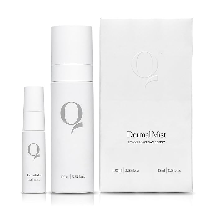 Qure Dermal Mist Hypochlorous Acid Spray for Face, Skin and Body, HOCl Facial Hydrating Spray, Calm irritation, Reduce redness, Purify skin, Support barrier repair (3.33 fl oz + 0.5 fl oz Travel Duo)