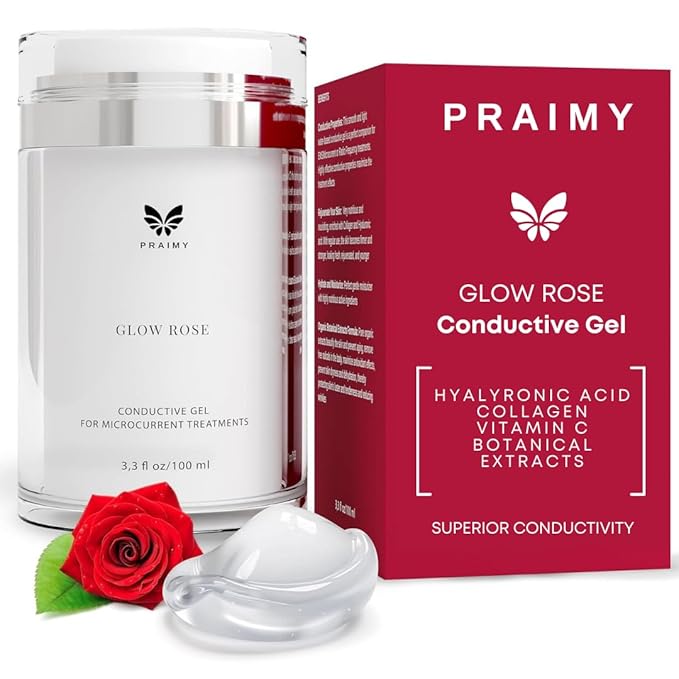 Glow Rose Premium Conductive Gel for Microcurrent & RF Devices Keeps Current Strong for Better Lift & Consistent Results Leave-On, Non-Sticky Performance Skincare