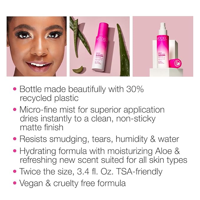 Model in a Bottle, Makeup Primer Original Setting Spray, Smooth, Matte Finish Finishing Spray, All Skin Types, 3.4 oz - 1 Pack