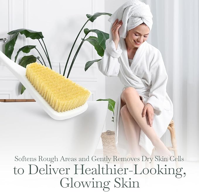 Fuller Brush Exfoliator & Scrub Body Brush - 16-inch Contoured Handle with Polyester Bristles - an All-Over Reach Including Back, Neck, Shoulders & Feet - Soft, Durable & Gentle on Your Skin (2-Pack)