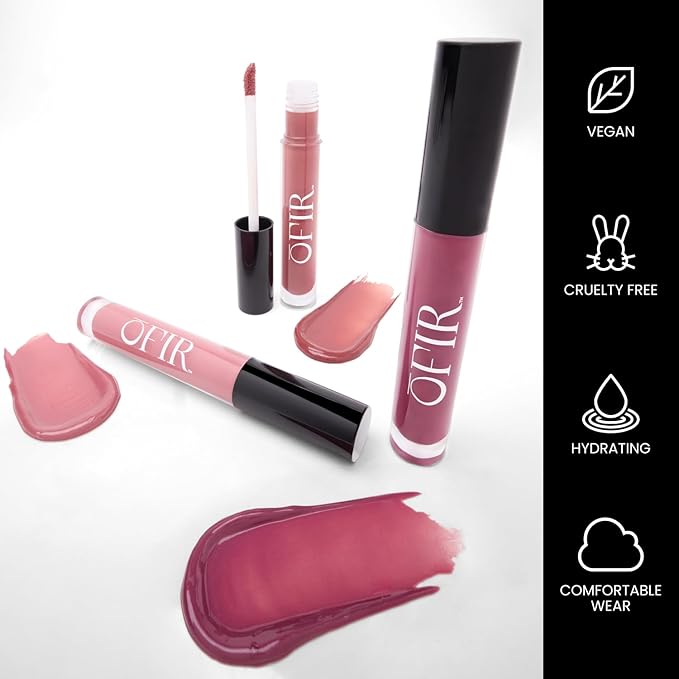 OFIR Hue Hydrator Sheer Lip Jelly | Luminous Gloss Shine Formula With Apricot Oil, Coconut Oil, Vitamin E for Subtle Color | Vegan, Cruelty Free Hydrating lip Balm | Poppy - Dusty Rose, 0.135 Fl oz