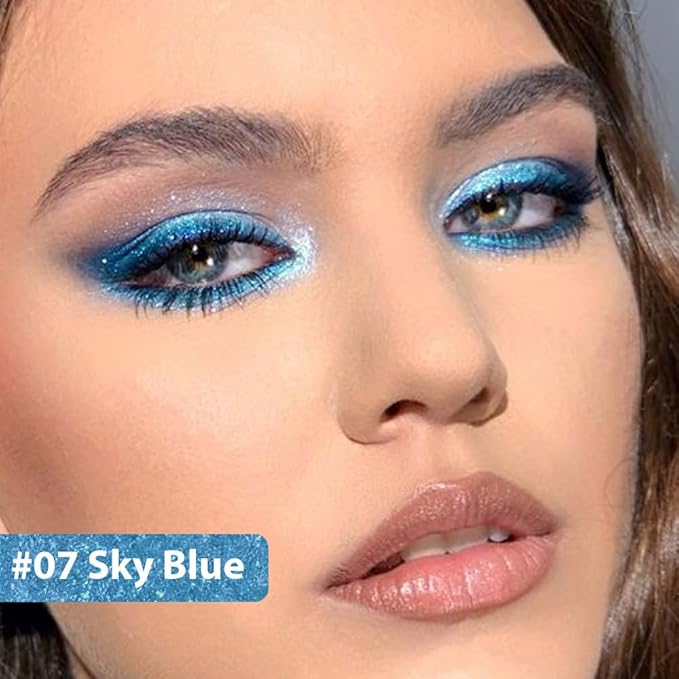 Kaely Sky Blue Waterline Pencil Eyeliner, Sharpenable Multi-Use Gel Eyeliner Pencil, Eye Liner Waterproof Smudge proof, Smooth Eye Makeup Liners, delineador de ojos contra el agua, 07
